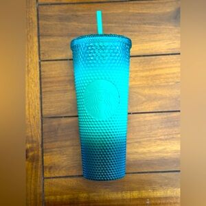 Starbucks 2022 Holiday Ombre Teal/Mint Green Cold Cup Tumbler 24 oz.